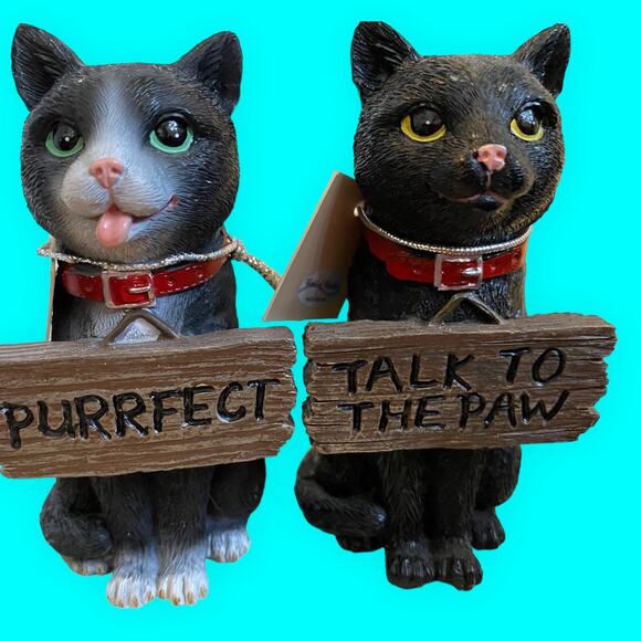 Kitty Kat Talk To The Paw and PurrFect Figurines Cat Lovers Kittens Felines - Picture 1 of 8
